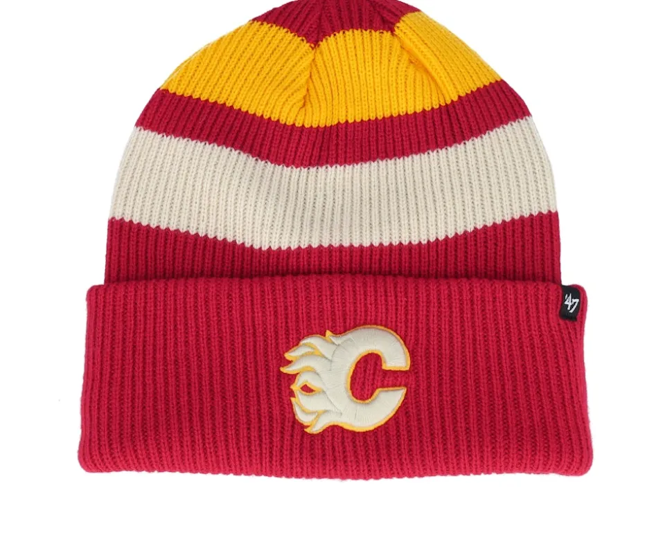 Calgary Flames Clubhouse Jennings 47 Beanie Red/White/Yellow Cuff - 47 Brand