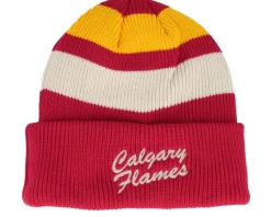 Calgary Flames Clubhouse Jennings 47 Beanie Red/White/Yellow Cuff - 47 Brand