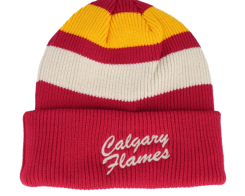 Calgary Flames Clubhouse Jennings 47 Beanie Red/White/Yellow Cuff - 47 Brand