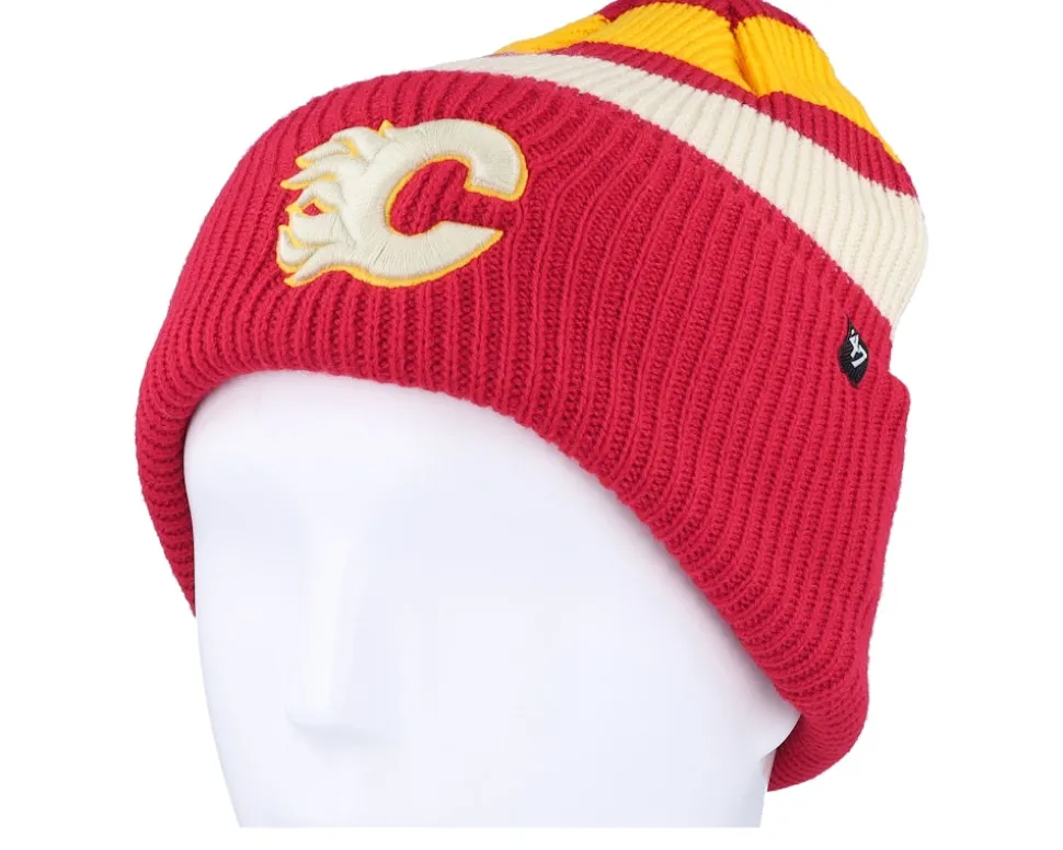 Calgary Flames Clubhouse Jennings 47 Beanie Red/White/Yellow Cuff - 47 Brand
