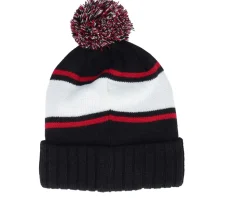 California Pillow Line Knit Black/Ivory/Red Pom - American Needle