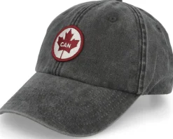 Canada Patch Washed Denim Black Dad Cap - Iconic