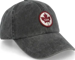 Canada Patch Washed Denim Black Dad Cap - Iconic