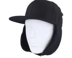 Canvas Flatbrim Black Earflap - Equip