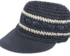 Cap In Fancy Paper Crochet Black Fitted - Seeberger