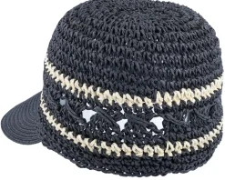 Cap In Fancy Paper Crochet Black Fitted - Seeberger