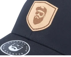 Cap Man Badge Patch Black Flexfit - Bearded Man