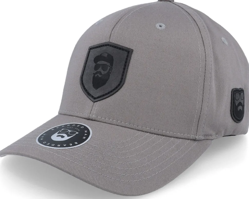 Cap Man Badge Patch Grey Flexfit - Bearded Man