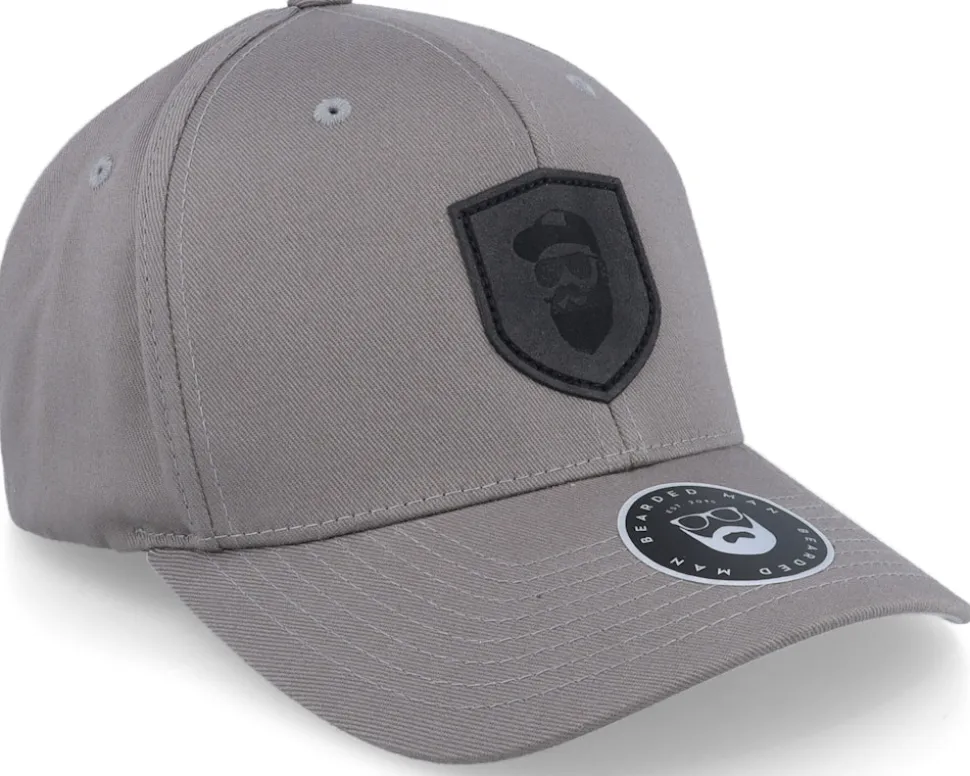 Cap Man Badge Patch Grey Flexfit - Bearded Man