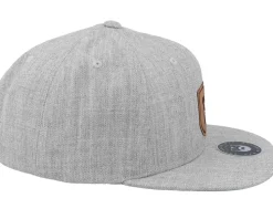 Cap Man Badge Patch Heather Grey Snapback - Bearded Man