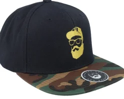 Cap Man Black/Camo Snapback - Bearded Man