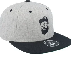 Cap Man Grey/Black Snapback - Bearded Man