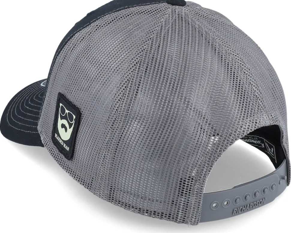 Cap Man Modern 112 Split Black/Charcoal Trucker - Bearded Man