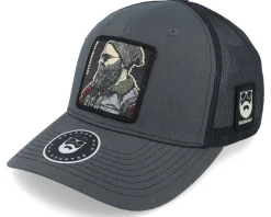 Cap Man Modern 112fp Split Charcoal/Black Trucker - Bearded Man