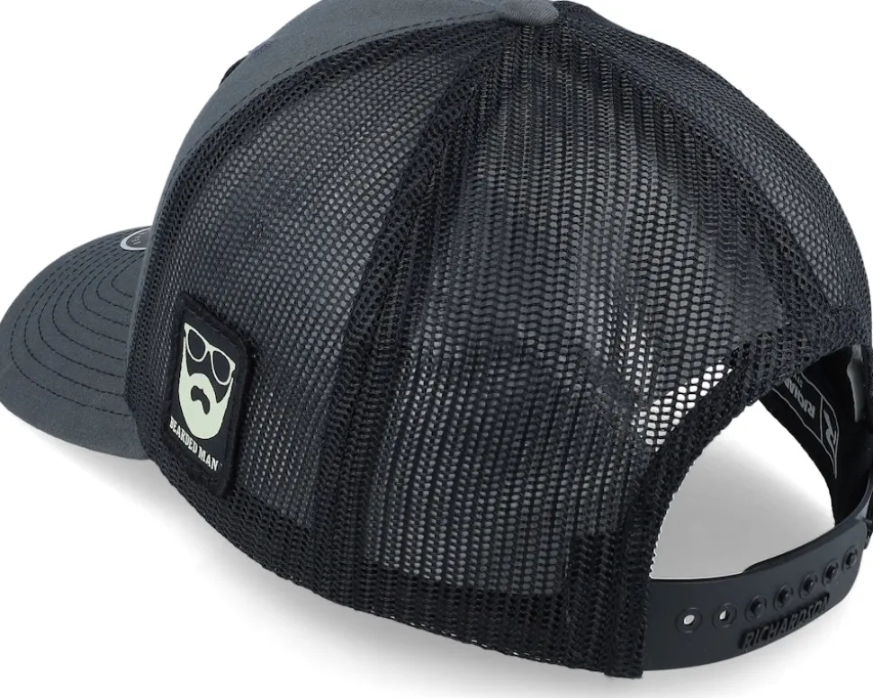 Cap Man Modern 112fp Split Charcoal/Black Trucker - Bearded Man