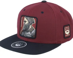 Cap Man Modern Maroon/Black Snapback - Bearded Man