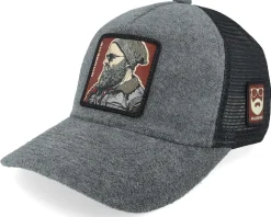 Cap Man Modern Terry Dark Grey/Black A-frame Trucker - Bearded Man