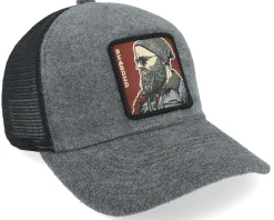 Cap Man Modern Terry Dark Grey/Black A-frame Trucker - Bearded Man