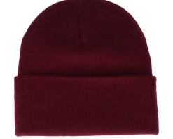 Cap Man Patch Burgundy Beanie - Bearded Man