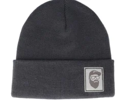 Cap Man Patch Graphite Grey Beanie - Bearded Man