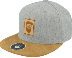 Cap Man Patch Grey/Suede Snapback - Bearded Man
