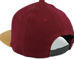 Cap Man Patch Maroon/Suede Snapback - Bearded Man