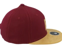 Cap Man Patch Maroon/Suede Snapback - Bearded Man