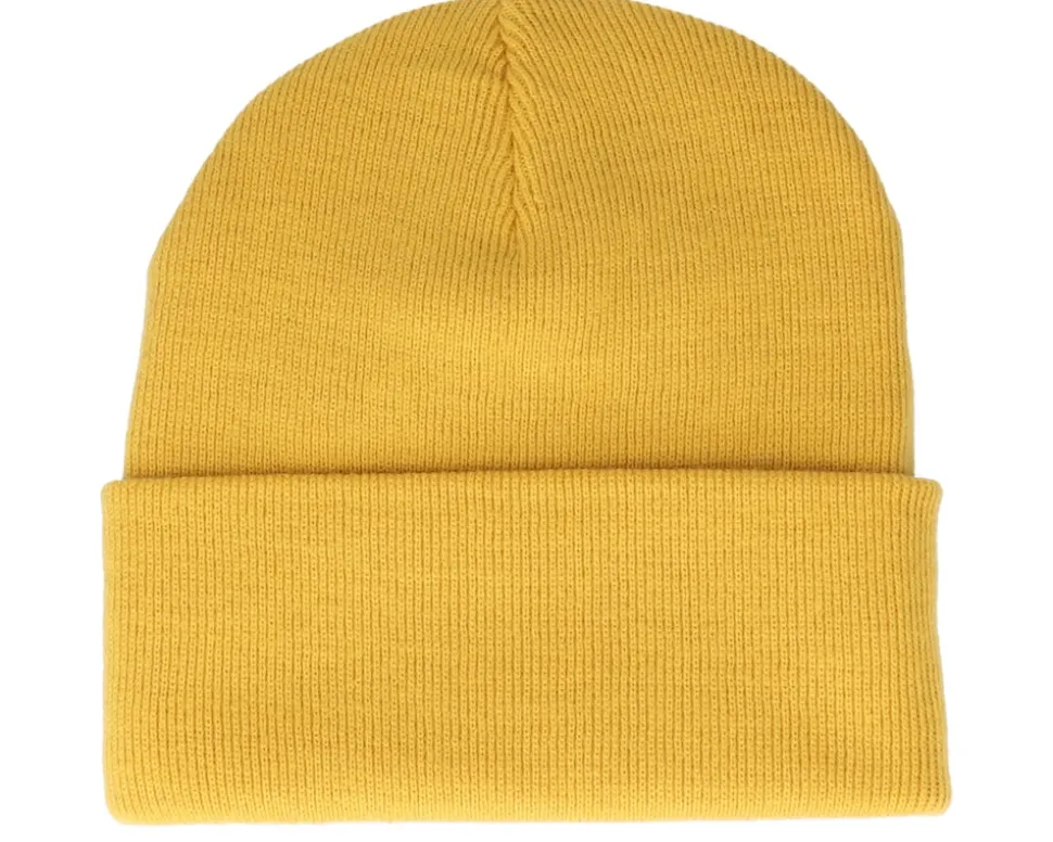 Cap Man Patch Mustard Beanie - Bearded Man