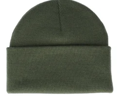 Cap Man Patch Olive Green Beanie - Bearded Man