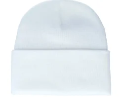Cap Man Patch White Beanie - Bearded Man