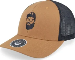 Cap Man Retro 2 Tone Caramel/Black Trucker - Bearded Man
