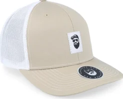 Cap Man Woven 112 Split Khaki/White Trucker - Bearded Man