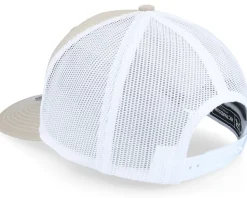 Cap Man Woven 112 Split Khaki/White Trucker - Bearded Man