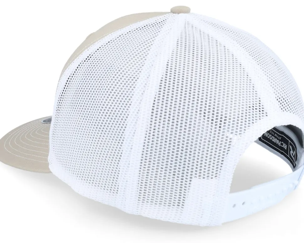 Cap Man Woven 112 Split Khaki/White Trucker - Bearded Man