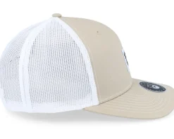 Cap Man Woven 112 Split Khaki/White Trucker - Bearded Man
