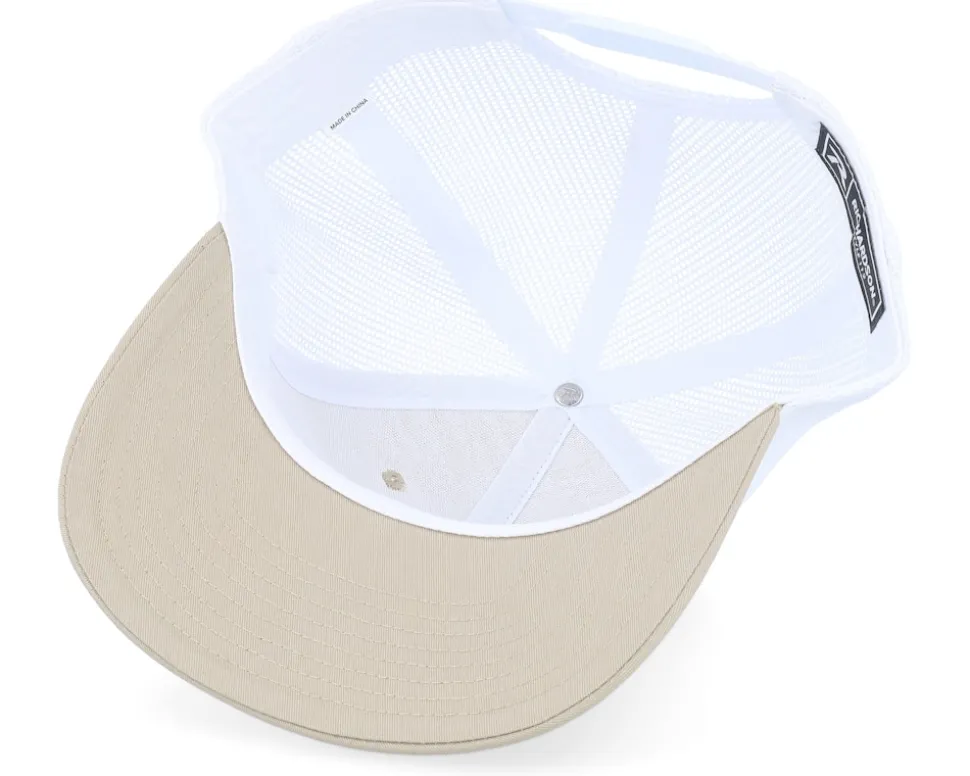 Cap Man Woven 112 Split Khaki/White Trucker - Bearded Man