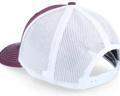 Cap Man Woven 112 Split Maroon/White Trucker - Bearded Man