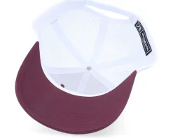 Cap Man Woven 112 Split Maroon/White Trucker - Bearded Man