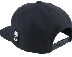 Cap Man Woven Patch Black Snapback - Bearded Man