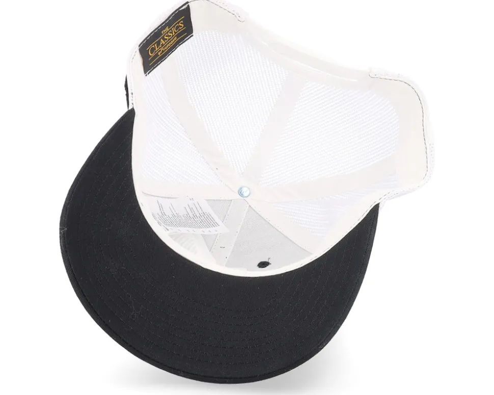 Cap Man Woven Patch Black/White Trucker - Bearded Man