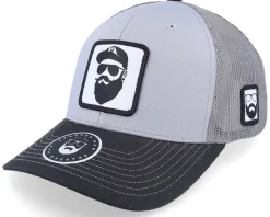 Cap Man Woven Patch Black/White Trucker - Bearded Man