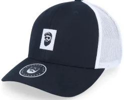 Cap Man Woven Retro 2 Tone Black/White Trucker - Bearded Man