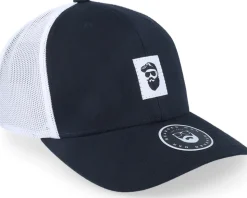 Cap Man Woven Retro 2 Tone Black/White Trucker - Bearded Man
