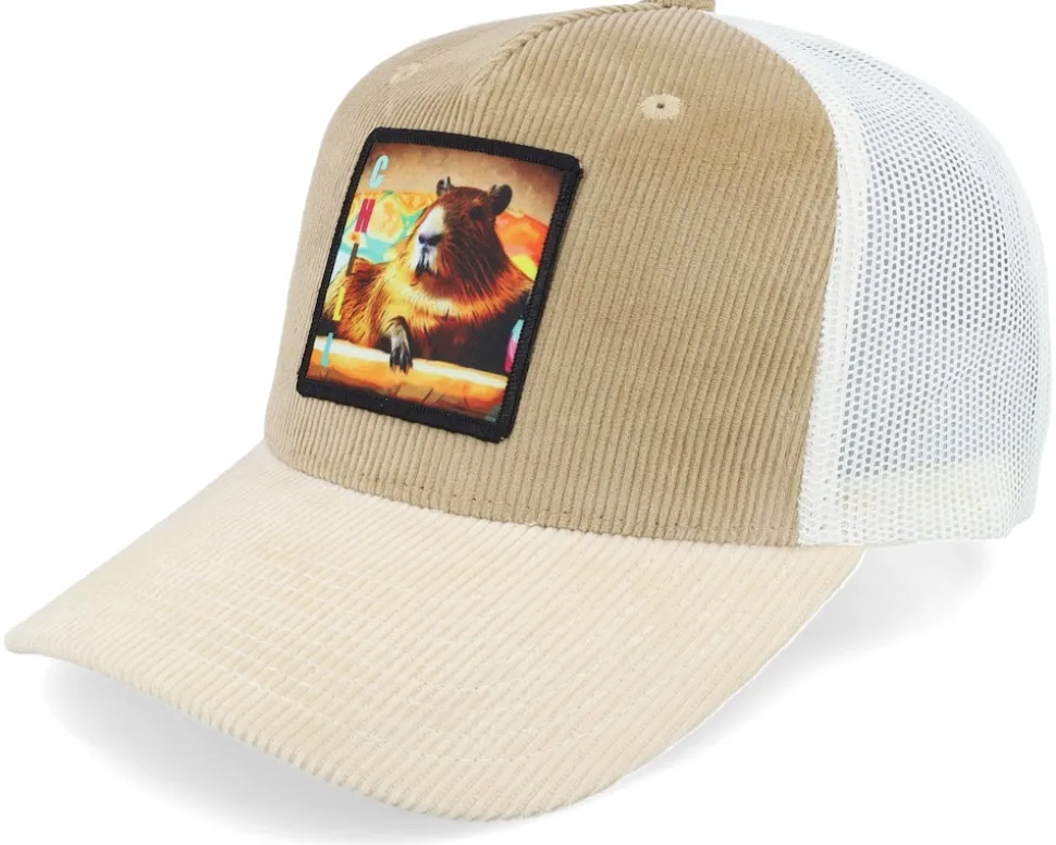 Capybara Chill Cord Caramel/Ivory A-frame Trucker - Iconic