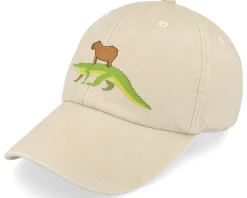 Capybara Crocodile Vintage Denim Sand Dad Cap - Iconic