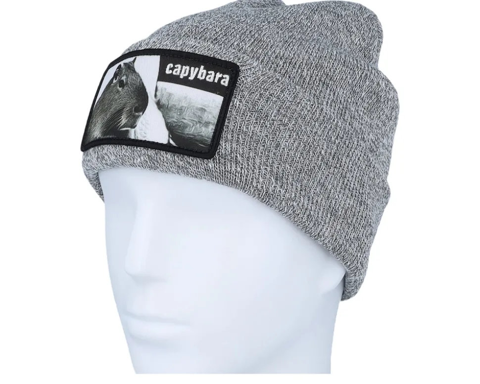 Capybara Sofa Beanie Heather Grey Cuff - Iconic