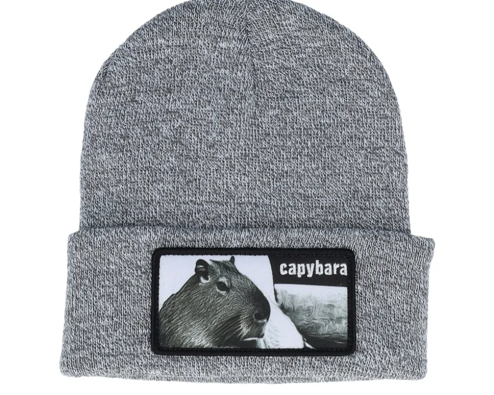 Capybara Sofa Beanie Heather Grey Cuff - Iconic