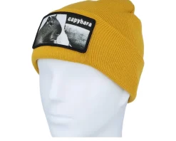 Capybara Sofa Beanie Mustard Cuff - Iconic
