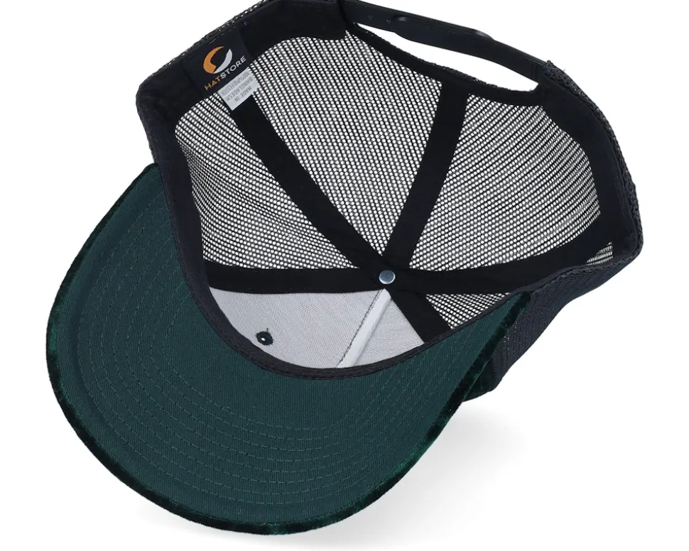Car & Drive-through Velvet Green/Black A-frame Trucker - Calza Pennello