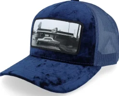 Car & Drive-through Velvet Navy A-Frame Trucker - Calza Pennello